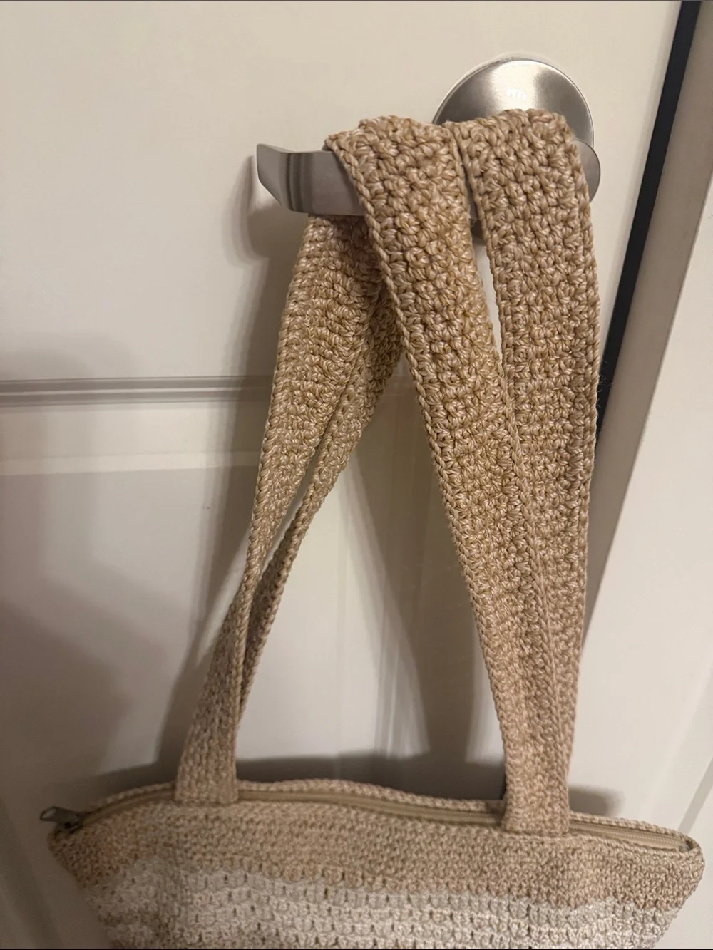 The Sak - Neutral Striped Crochet Tote Bag - Beige